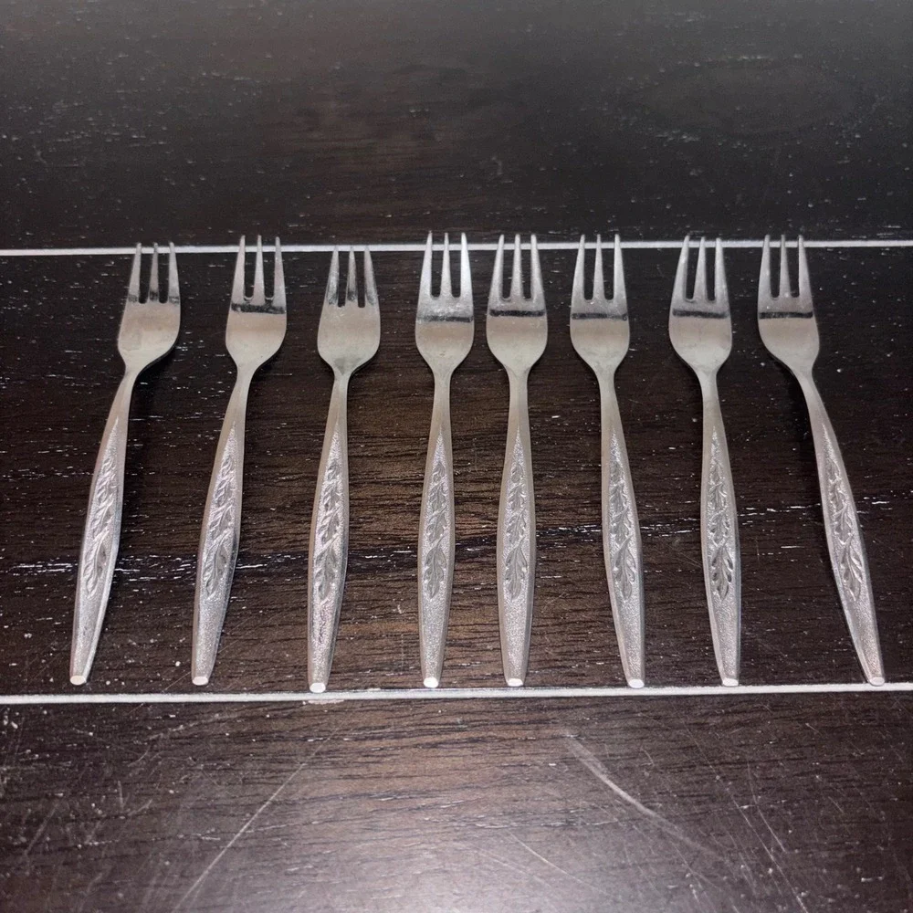 REF2 Stainless Steel by Regent Sheffield Cocktail‎ Forks JAPAN | Set of 8 | MCM